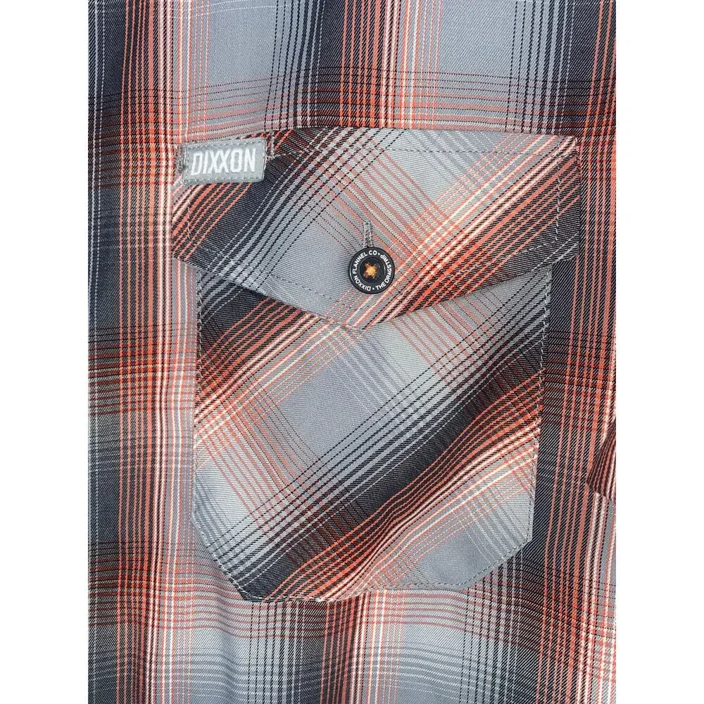 Dixxon Flannel Co Shirt Mens XLarge Gray Dragstrip ShortSleeve Button Down Plaid - Picture 3 of 8